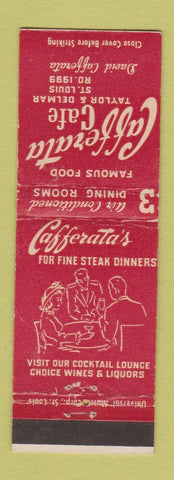 Matchbook Cover - Cafferata's Cafe Restaurant St Louis MO