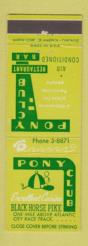 Matchbook Cover - Pony Club Atlantic City NJ