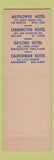Matchbook Cover - Hotels Sacramento San Francisco Los Angeles Oakland CA