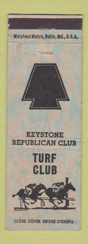 Matchbook Cover - Turf Club Keystone Republican Club 1948