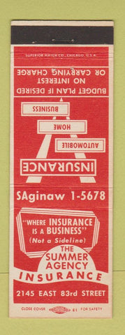 Matchbook Cover - Summer Insurance Cchicago IL