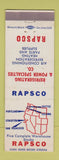 Matchbook Cover - Rapsco Refrigerating Power Seattle Tacoma WA Stockton CA
