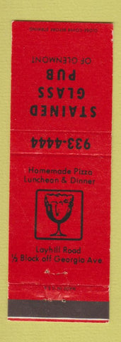Matchbook Cover - Stained Glass Pub Glenmont MD? NY?
