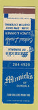 Matchbook Cover - Minnick's of Dundalk MD restaurant