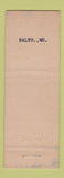 Matchbook Cover - Pleet's Deli Lounge Baltimore MD