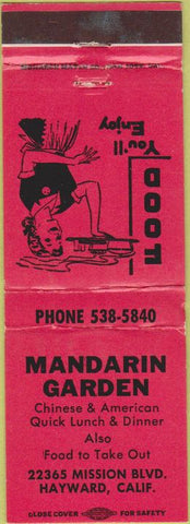 Matchbook Cover - Mandarin Garden Hayward CA girlie