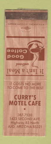 Matchbook Cover - Curry's Motel Cafe Ajo AZ WORN