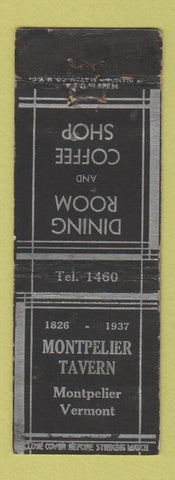 Matchbook Cover - Montpelier Tavern VT 1937 low phone # WEAR
