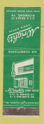 Matchbook Cover - Wright's Town House Richmond VA