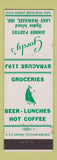 Matchbook Cover - Gordy's Restaurant Grocery Lake Wawasee IN