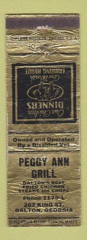 Matchbook Cover - Peggy Ann Grill Dalton GA WORN