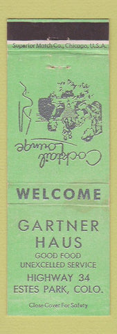 Matchbook Cover - Gartner Haus Estes Park Colorado restaurant