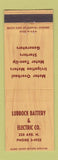 Matchbook Cover - Lubbock Battery Electric TX