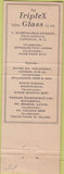 Matchbook Cover - Triplex Safety Glass Piccadilly Golf score card London UK