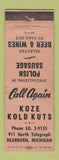 Matchbook Cover - Koze Kold Kutz Meat Polish Sausage Dearborn MI WEAR