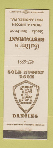 Matchbook Cover - Goldie's Restaurant Port Angeles WA