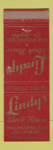 Matchbook Cover - Lindy's Steak House Los Angeles CA