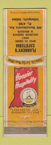 Matchbook Cover - Flannery's Cafe Indianapolis IN WORN