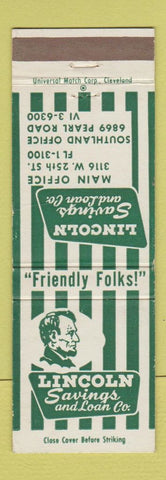Matchbook Cover - Lincoln Savings and Loan Cleveland? OH