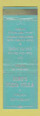 Matchbook Cover - Dino's Pizza Villa Italian North Hollywood CA WEAR