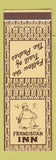 Matchbook Cover - Franciscan Inn Vista Fallbrook Poway CA Tucson Tempe AZ