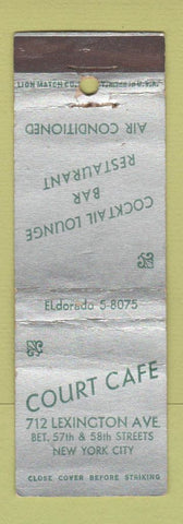 Matchbook Cover - Court Cafe New York City WEAR