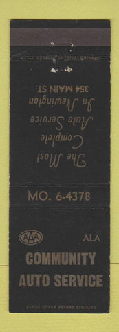 Matchbook Cover - Community Auto Service AAA Newington CT?