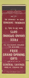 Matchbook Cover - General Savings Chicago IL