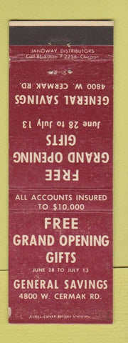 Matchbook Cover - General Savings Chicago IL