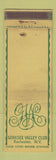 Matchbook Cover - Genesee Valley Club Rochester NY WEAR