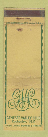 Matchbook Cover - Genesee Valley Club Rochester NY WEAR