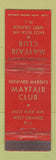 Matchbook Cover - Howard Marsh's Mayfair Club West Orange NJ