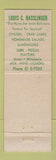Matchbook Cover - Louis C Hasslinger Restaurant Baltimore MD