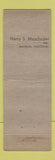 Matchbook Cover - Madison Room Harry Manchester Madison WI WEAR