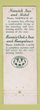 Matchbook Cover - Norwich Inn Motel VT Fairlee Bonnie Oaks
