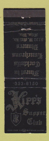 Matchbook Cover - Kipp's Supper Club Milwaukee WI WEAR