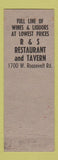 Matchbook Cover - R&S Restaurant Chicago IL ARROW