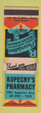 Matchbook Cover - Kopecny's Pharmacy Drug Cleveland? OH