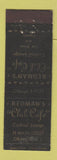 Matchbook Cover - Redman's Club Cafe Orange NJ WEAR
