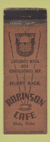 Matchbook Cover - Robinson Cafe Clair NE WORN