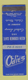 Matchbook Cover - Odie's Keen Korner Cafe Columbus NE WEAR
