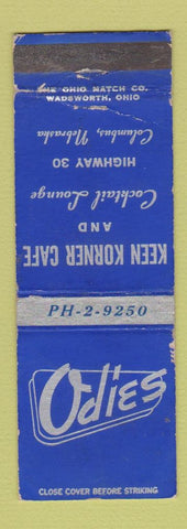 Matchbook Cover - Odie's Keen Korner Cafe Columbus NE WEAR
