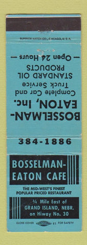 Matchbook Cover - Bosselman Eaton Standard oil gas Cafe Grand Island NE