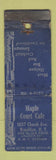 Matchbook Cover - Maple Court Cafe Brooklyn NY WORN