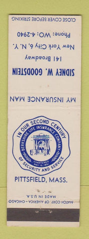 Matchbook Cover - Sidney W Goodstein Insurance New York City Berkshire Life