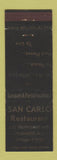 Matchbook Cover - San Carlo Restaurant Lyndhurst NJ