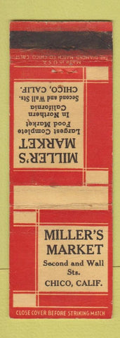 Matchbook Cover - Miller's Market Grocery Chico CA WEAR