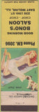 Matchbook Cover - Bono's Saloon East Moline IL pinup