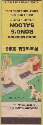 Matchbook Cover - Bono's Saloon East Moline IL pinup