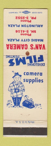 Matchbook Cover - Van's Camera Arlington Plaza WORN